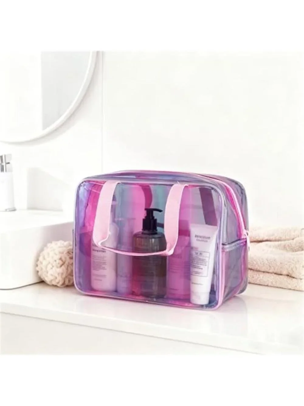 2 Set Waterproof Makeup Bag,11.81 x 5.12 x 8.27 inch 10 x 3.5 x 2inch
